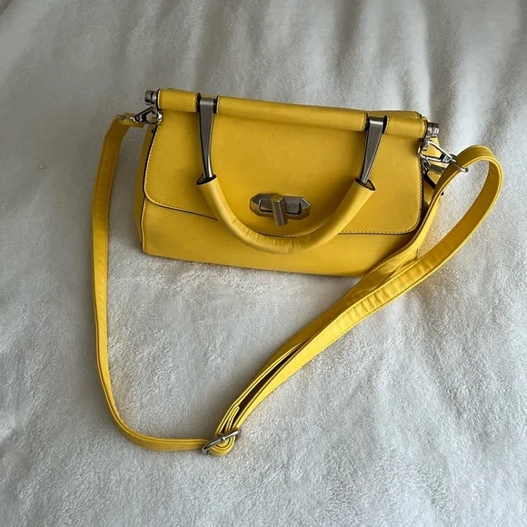 Yellow Handbag with Silver Accents - Picture 2 of 3